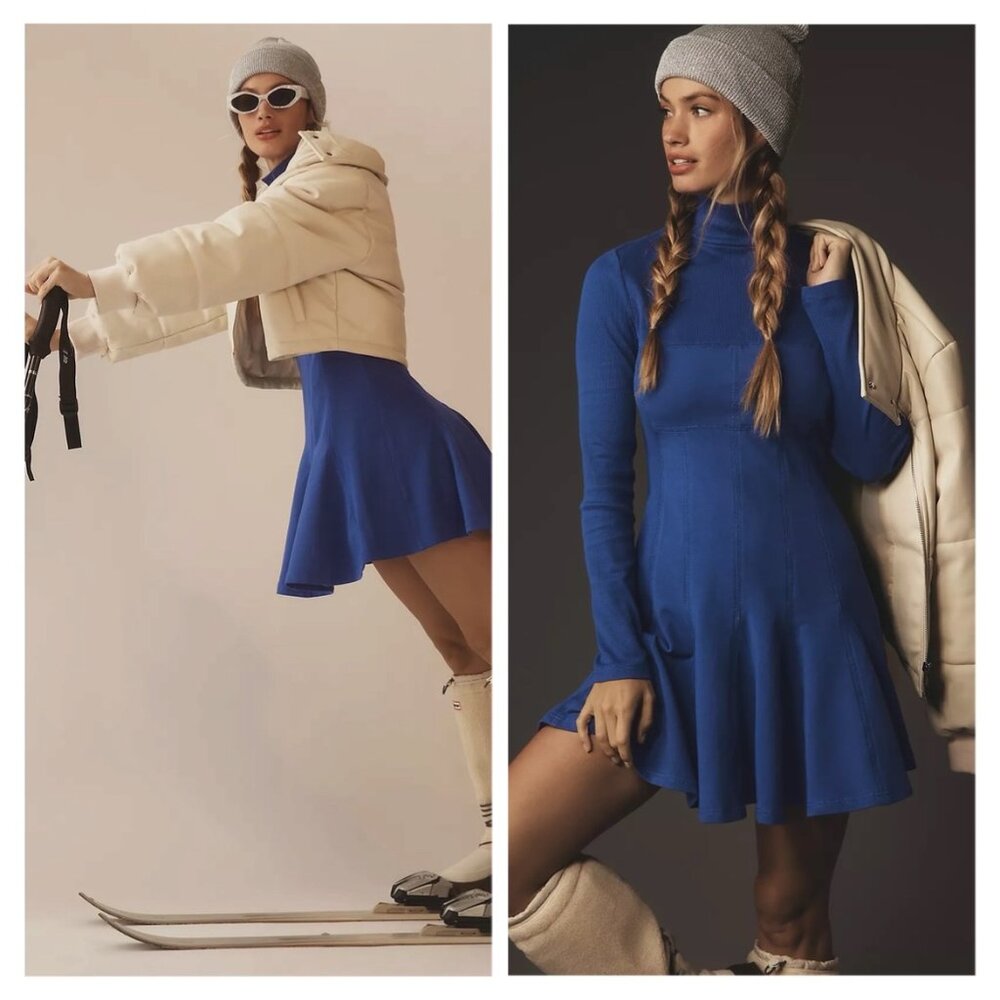 NWT  Anthropologie Daily Practice Long-Sleeve Flouncy Mini Dress